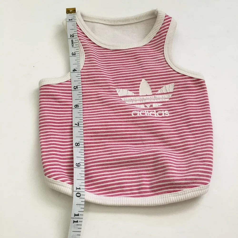 Dog Clothes Vintage Style Red/White Striped Tank Size Medium